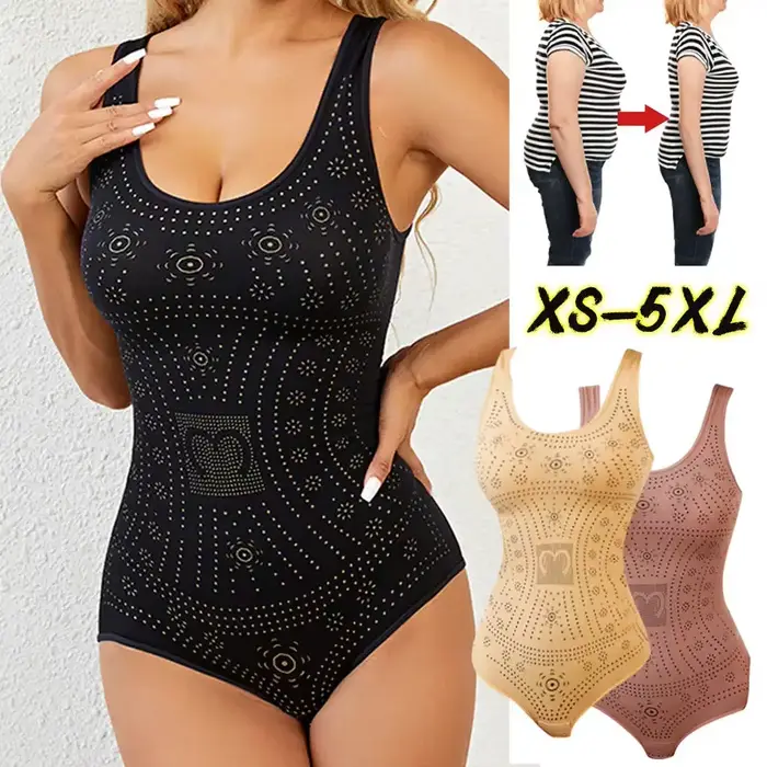 Femmes sans couture confortable Body Shaper imprimé grande taille ventre contrôle Shapewear