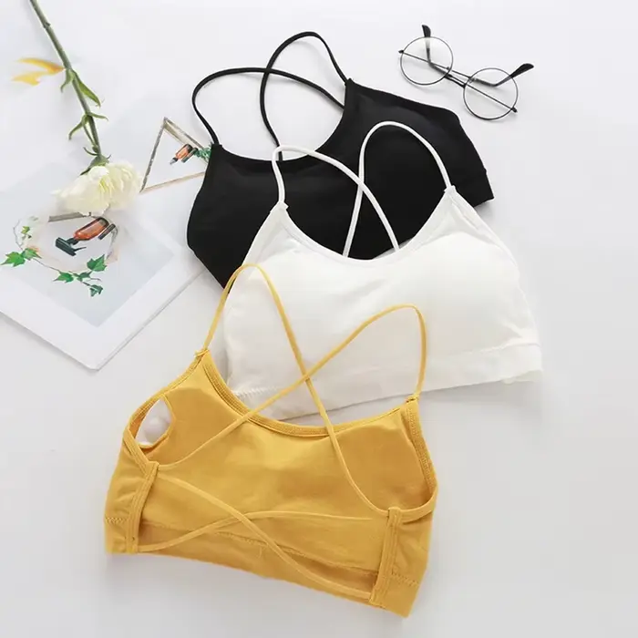 Soutien-gorge Push Up respirant à bretelles croisées pour femme