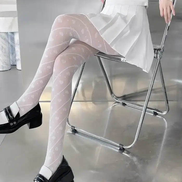 Collants noirs et blancs en soie pour femmes, Sexy et doux
