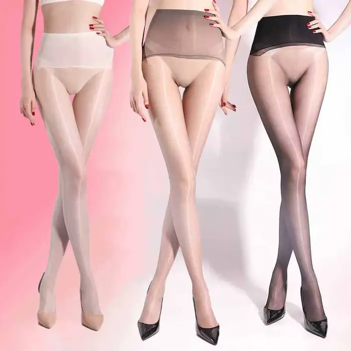 1 Deniers Ultra-mince Transparent brillant taille haute collants femmes huile