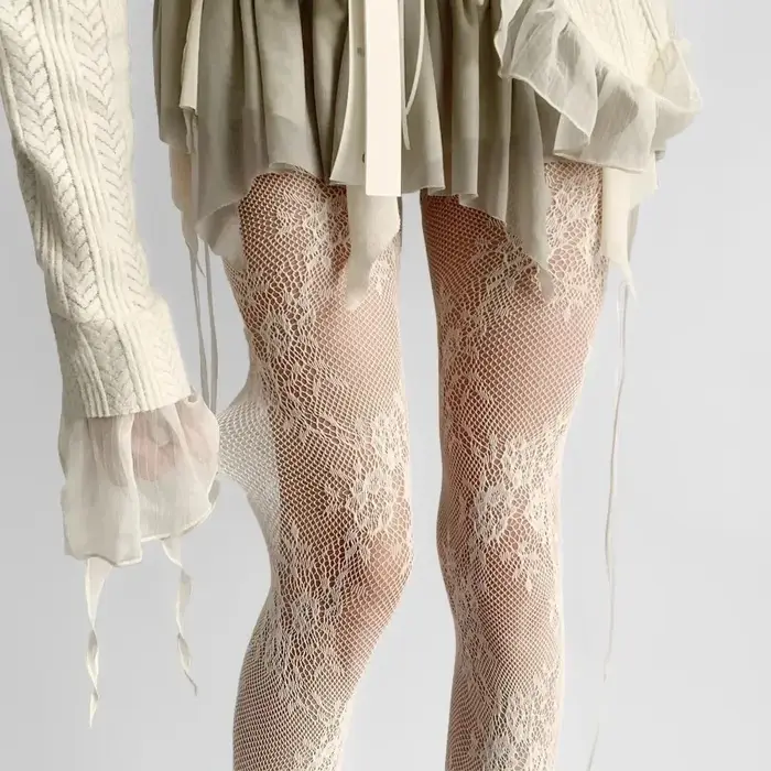 Nouveauté 2025 Collants pour femme sexy en dentelle florale
