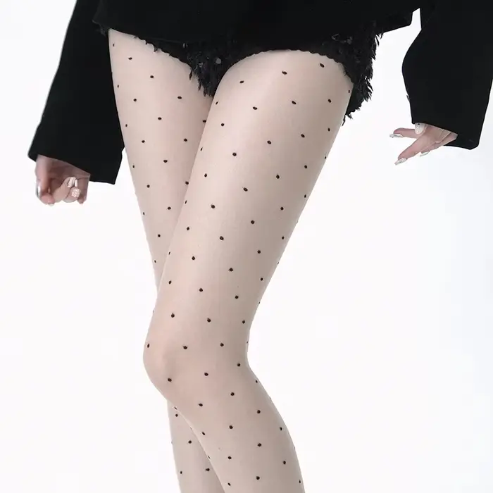 Collants transparents à pois Vintage pour femmes