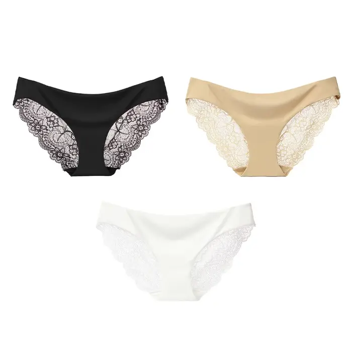 Culotte en dentelle transparente pour femme