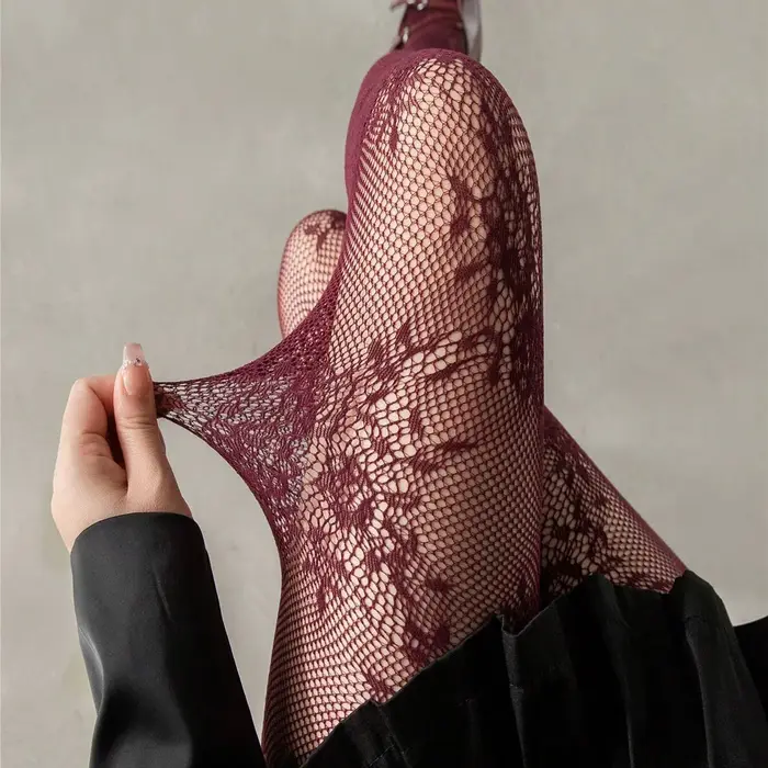 Collants Slim bordeaux noir pour femmes