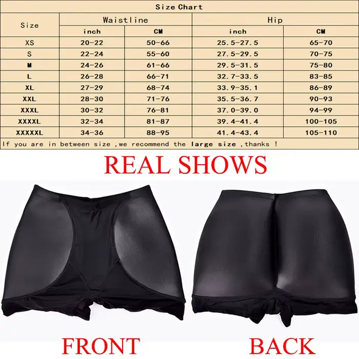 Sous-vêtements rembourrés pour rehausser les fesses