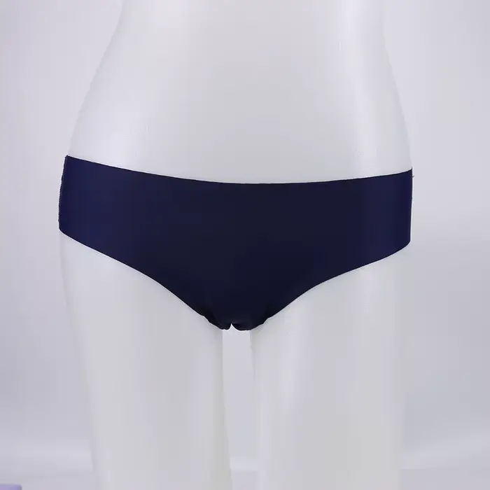 Femmes culottes Sexy volants couleur unie sous-vêtements glace-soie taille basse culotte femme sans couture slips Ultra-mince Lingerie pour dames