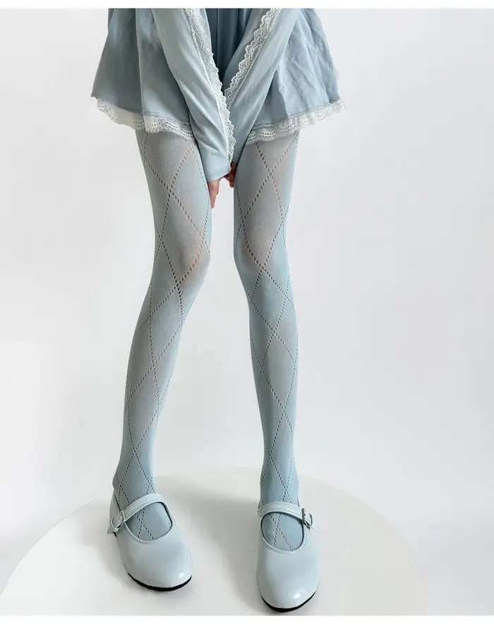 Collants Rétro Femme à Carreaux