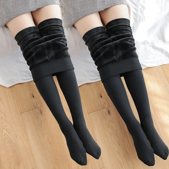 1/2 pièces collants doublés polaire femmes