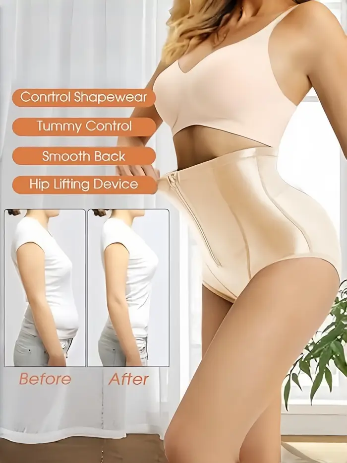 Sous-vêtements sculptants confortables pour femmes avec fermeture éclair