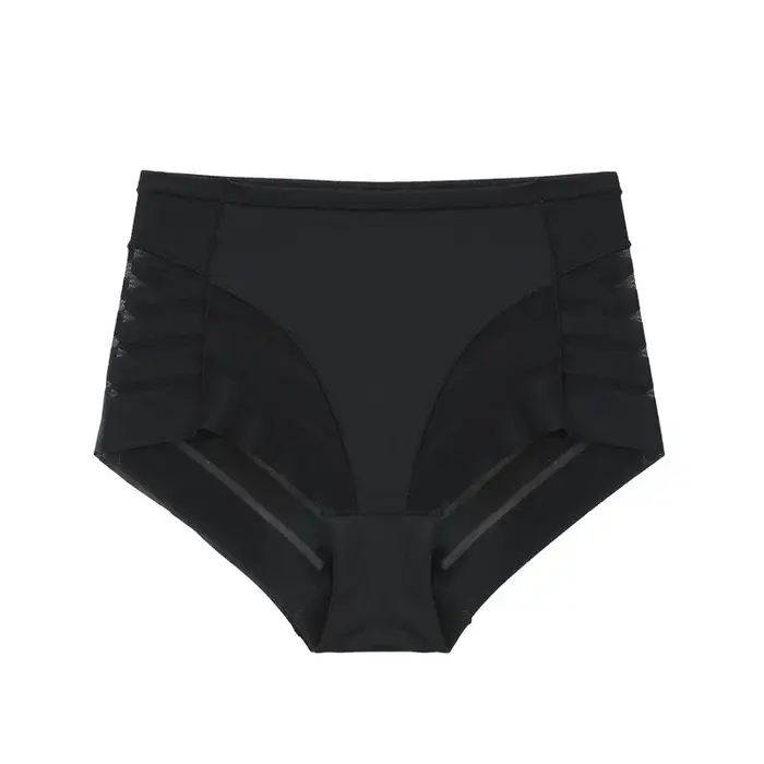 Slip taille moyenne sans couture pour femme, culotte sans couture, maille haute élasticité, vêtement