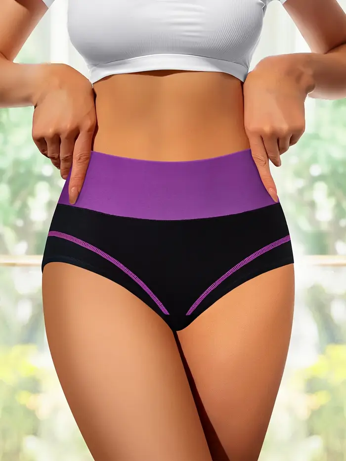 4 pièces taille haute ventre serrage culotte femme à la mode respirant confortable forme Triangle pantalon pour les femmes