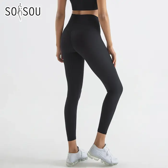 SOISOU-Legging en nylon pour femme, pantalon de yoga sexy, taille haute, moulant, élastique, doux, r