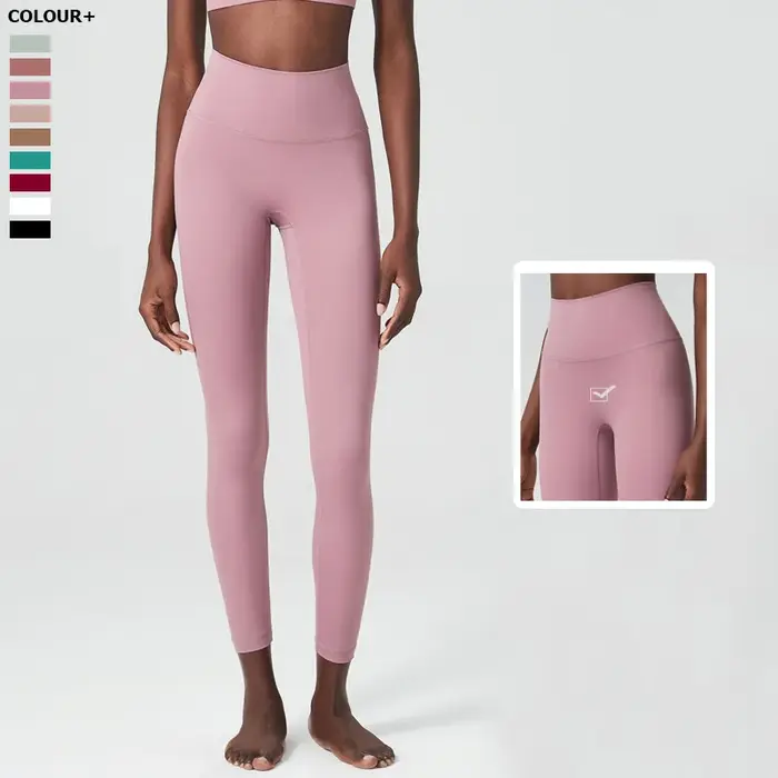 Pantalon de yoga extensible et doux pour femme, couleur unie, tissu doux, taille haute, legging de s