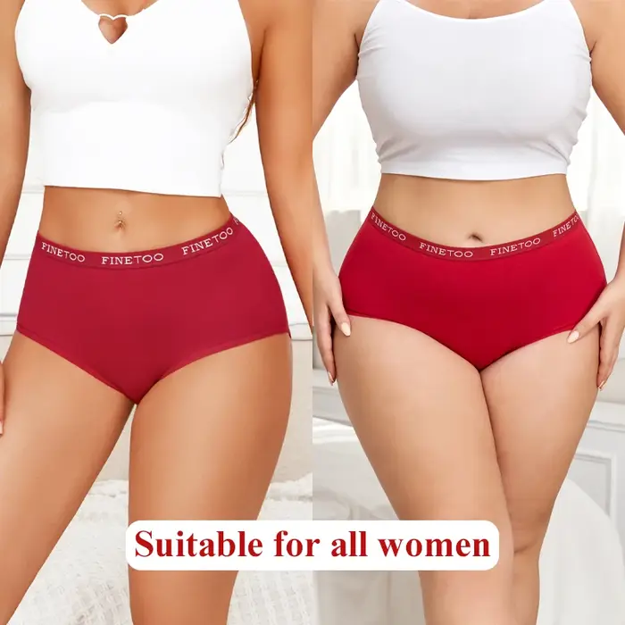 4 pièces S-XXL coton taille haute caleçons femmes sans couture
