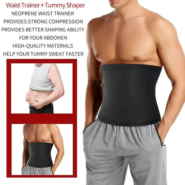 Hommes Abdomen réducteur Sauna corps Shaper Fitness sueur tondeuse ceinture taille formateur ventre minceur Shapewear