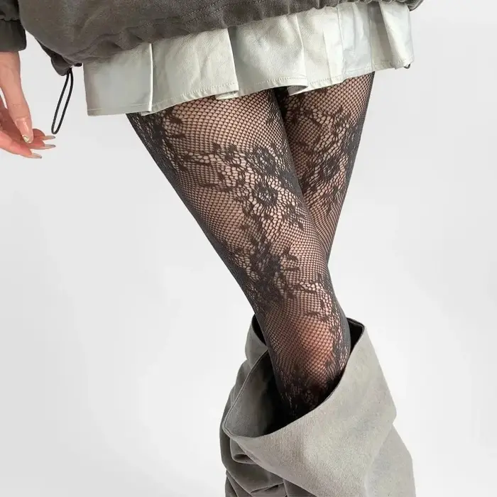 Nouveauté 2025 Collants pour femme sexy en dentelle florale