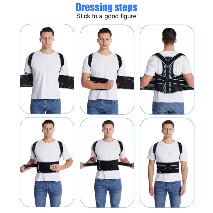 Correcteur de posture pour hommes et femmes – Attelle dorsale réglable pour les douleurs supérieures et inférieures du