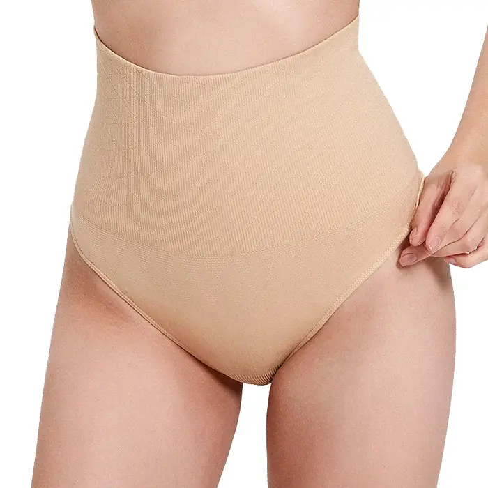 String taille haute pour femmes, contrôle du ventre, sans couture, modelant le corps, culotte plus f