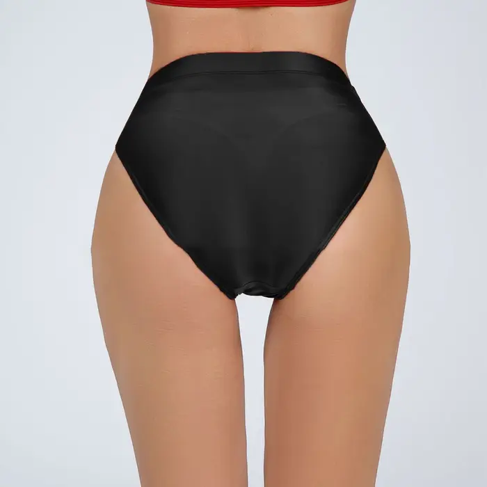 Culotte brillante taille haute en satin pour femme