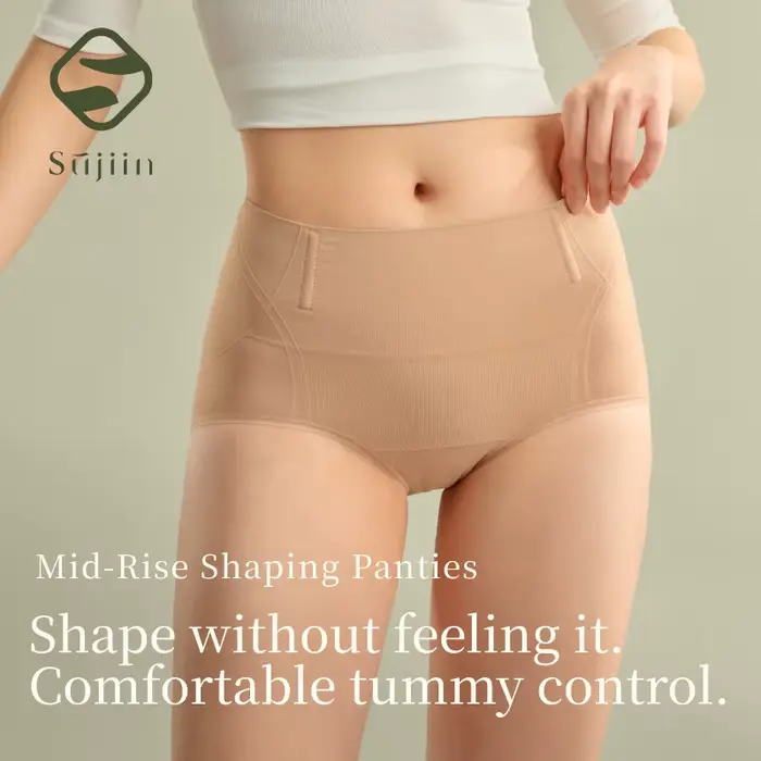 SUJIIN femmes taille moyenne culotte haute élasticité confortable doux pour la peau