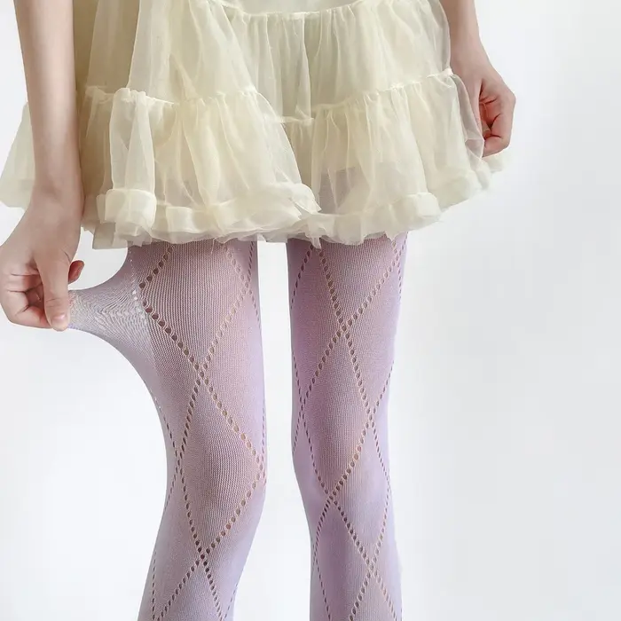 Collants Rétro Femme à Carreaux
