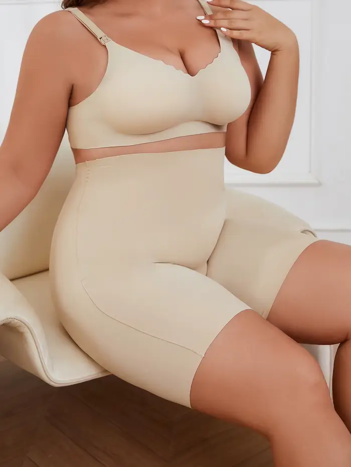 Pantalon gainant grande taille pour femme avec design amincissant le ventre