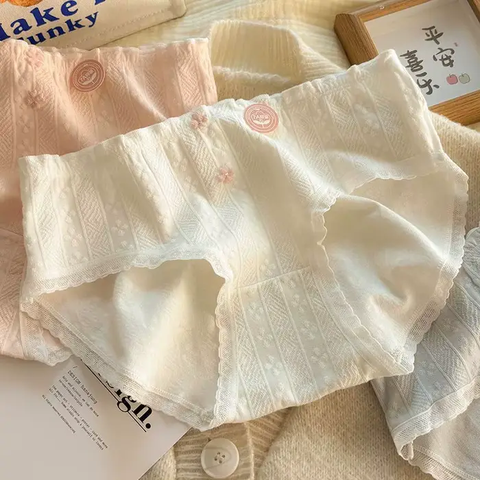 5 pièces jolie fille culottes dentelle douce respirant slips femmes sous-vêtements