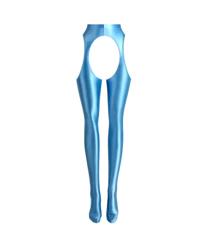 Collants de yoga et fitness MJINM pour femme en satin lisse taille haute, ajourés sur quatre côtés, 