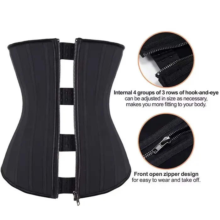 XXS Latex taille formateur Shapewear avec 25 os en acier Fajas colombien ceinture corps Shaper