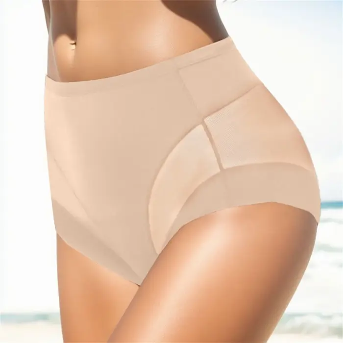 Culotte sans couture pour femmes, couverture demi-dos, maille transparente, haute valeur esthétique,