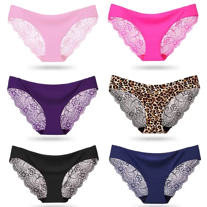 Culotte en dentelle transparente pour femme
