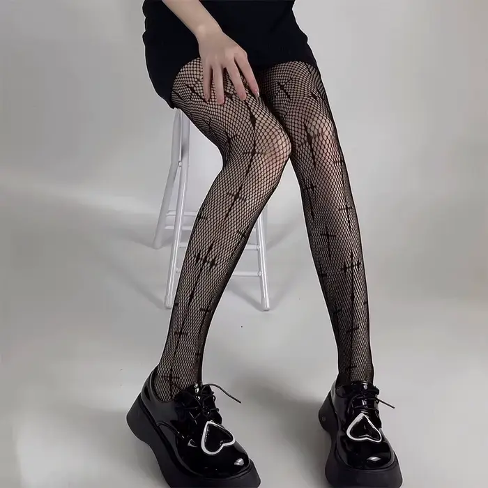 Collants résille grande taille à haute élasticité