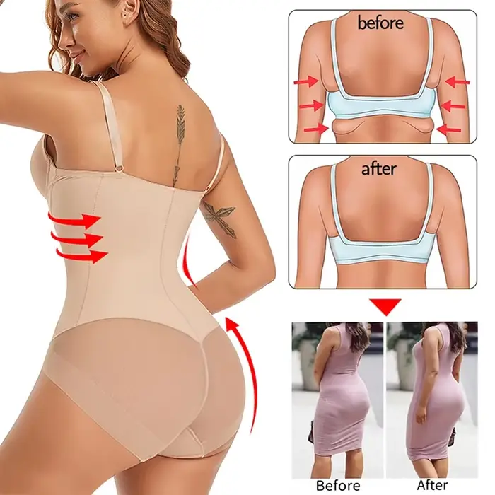 MISSMOLY femmes minceur Body une pièce Shapewear hauts ventre contrôle corps Shaper intégré soutien-gorge Camisole combinaisons 2025