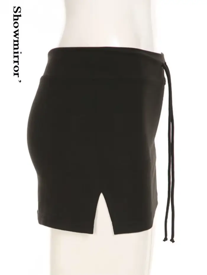 Slim solide jupes moulantes chemises mignonnes décontracté taille basse Super Mini
