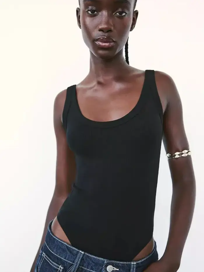 Body côtelé slim pour femmes