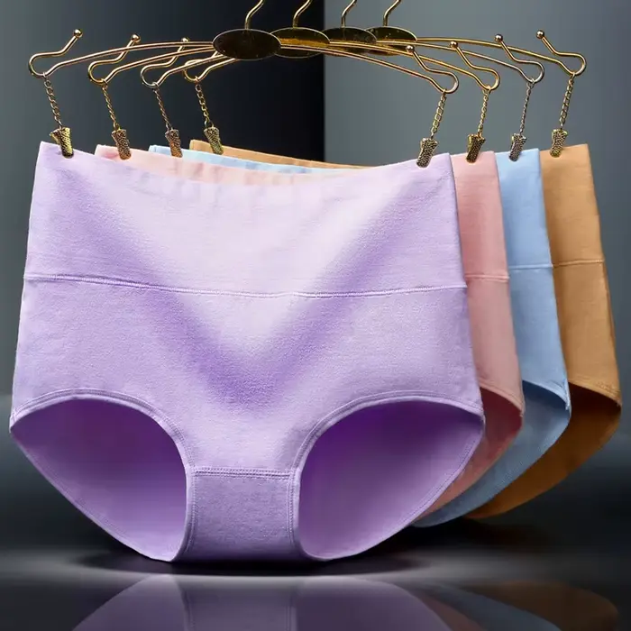 4 pièces/lot taille haute sous-vêtements coton culottes femmes corps mince sous-vêtements abdominaux