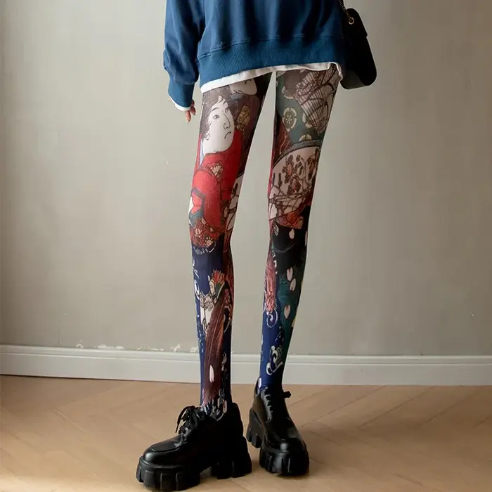 Collants imprimés rétro pour femmes