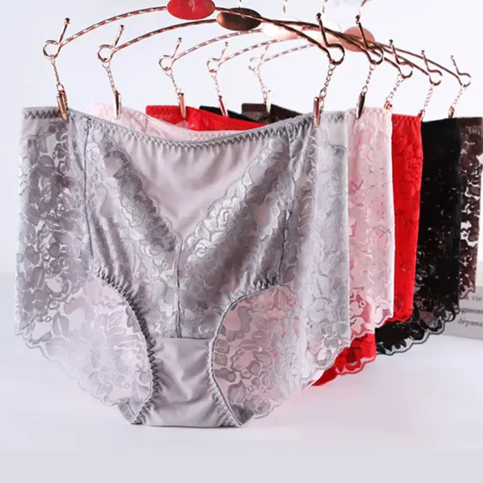 Culotte taille haute en dentelle pour femme
