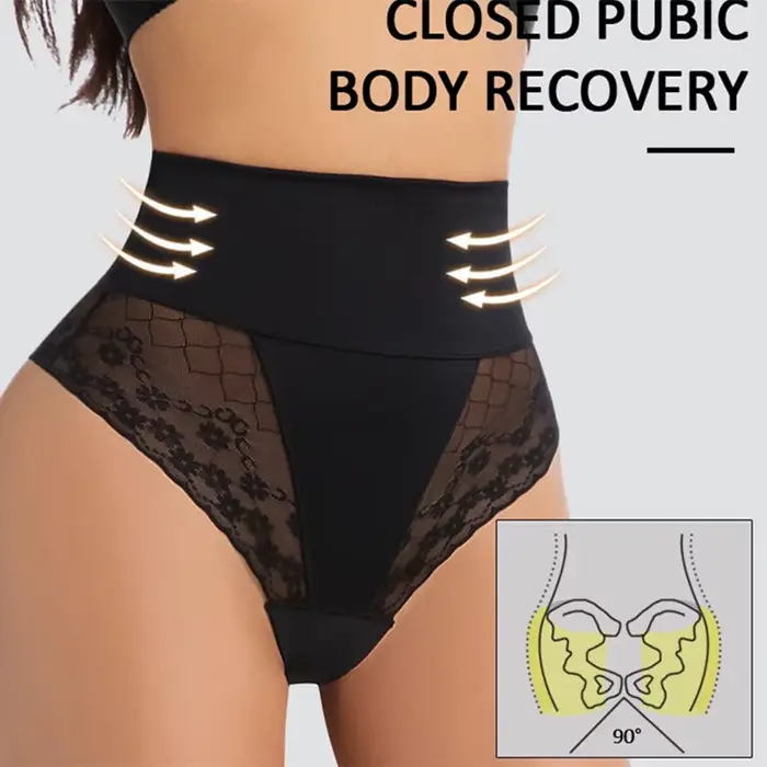 Culotte string gainante taille haute pour femme