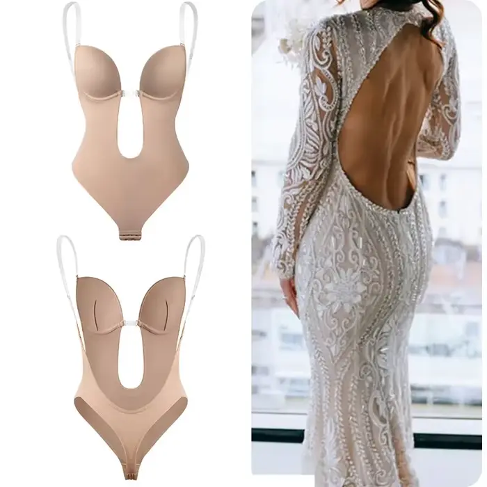 Femmes corps complet Shaper soutien-gorge dos nu Body string Invisible Shapers ventre contrôle Shapewear ceintures gaine sous-vêtements amincissants
