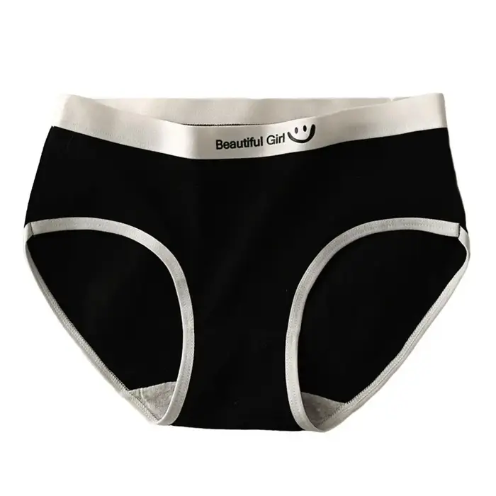 Femmes culottes sans couture taille moyenne lettre motif élastique doux respirant Style japonais Ant