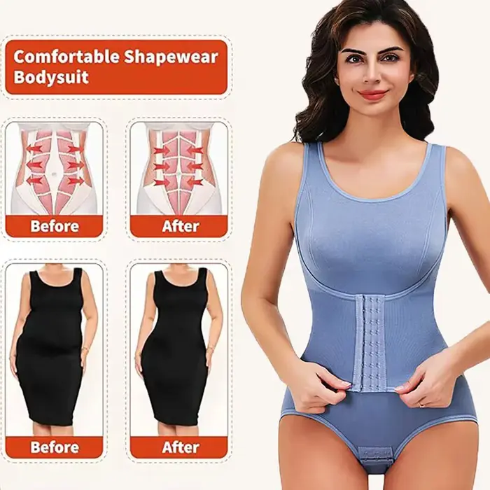 2025 nouveau Body Shapewear avec ceinture à glissière femmes ventre contrôle Fajas corps Shaper taille formateur minceur Cincher hauts Corset