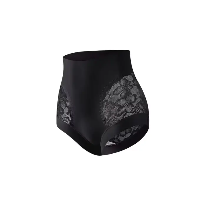 Culotte gainante post-partum taille haute sans couture avec fleurs en dentelle