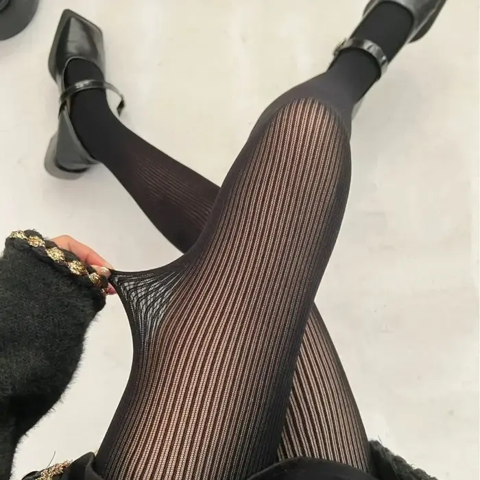 Collants de lit en tricot noir pour femmes