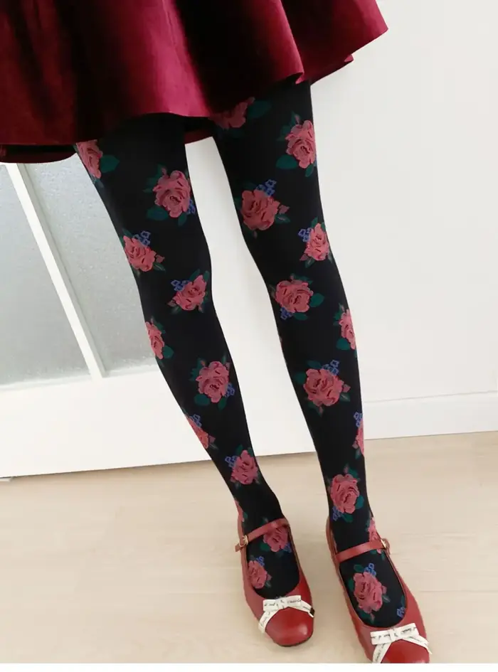 Beaux collants College roses