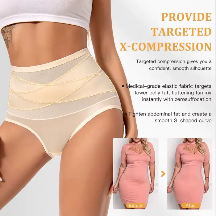 Taille haute en forme de X corps Shaper slips ventre contrôle Shapewear culotte minceur