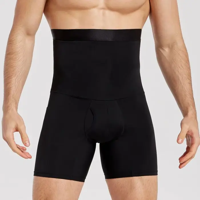 Hommes ventre contrôle Shorts corps Shaper Compression taille haute formateur
