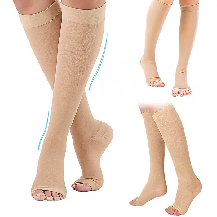 Chaussettes de Compression S-XXL médicales pour prévenir les varices, tuyau de soutien sans orteils 