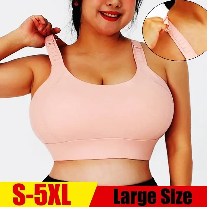Soutien-gorge de sport grande taille 5XL pour femmes, sous-vêtements résistants aux chocs, Gym, Fitn