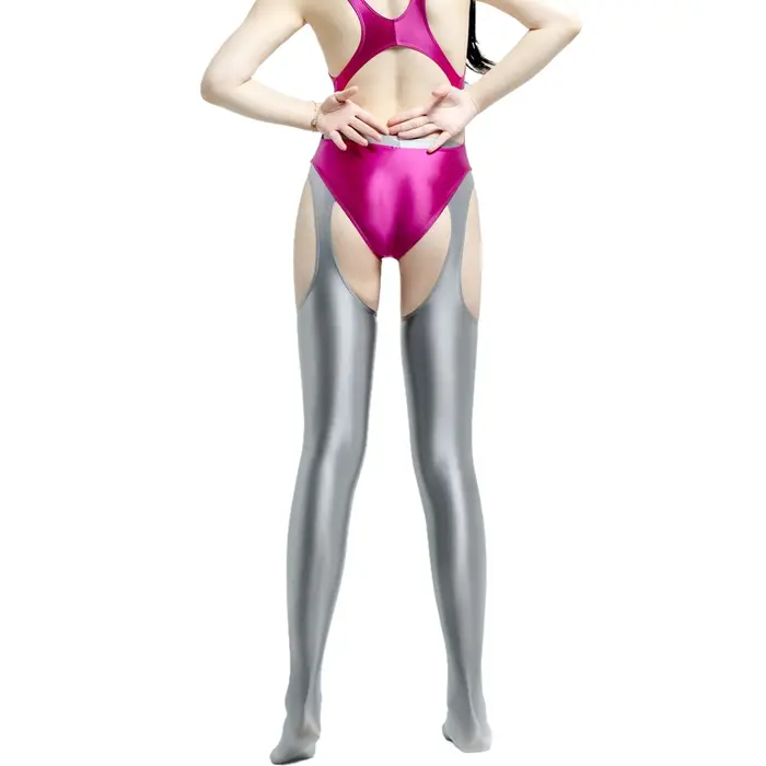 Collants de yoga et fitness MJINM pour femme en satin lisse taille haute, ajourés sur quatre côtés, 